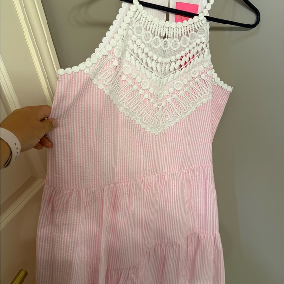 Lilly Pulitzer Pink and White Halter Dress